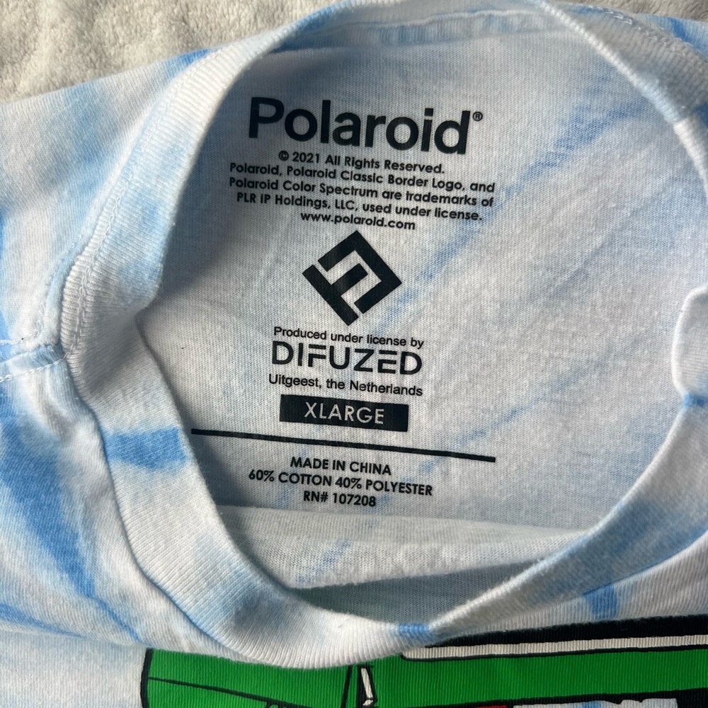 Polaroid Blue Tie-Dye Drip T-Shirt  | Youth XL - Picture 4 of 9